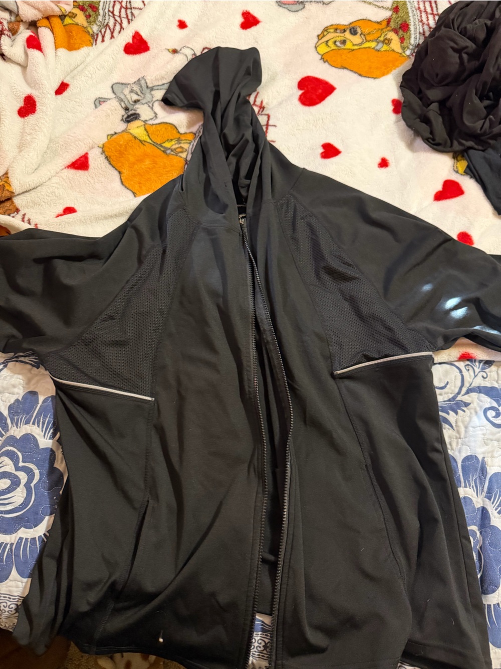 Women's Black Hooded Utility Jacket with Zip Pockets